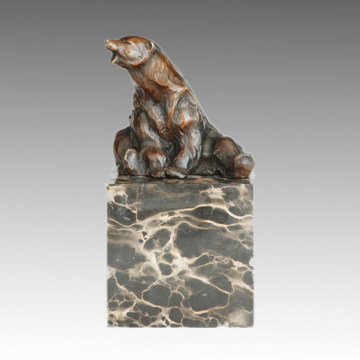 Animal Statue Sitting Bear Bronze Sculpture, Milo Tpal-277